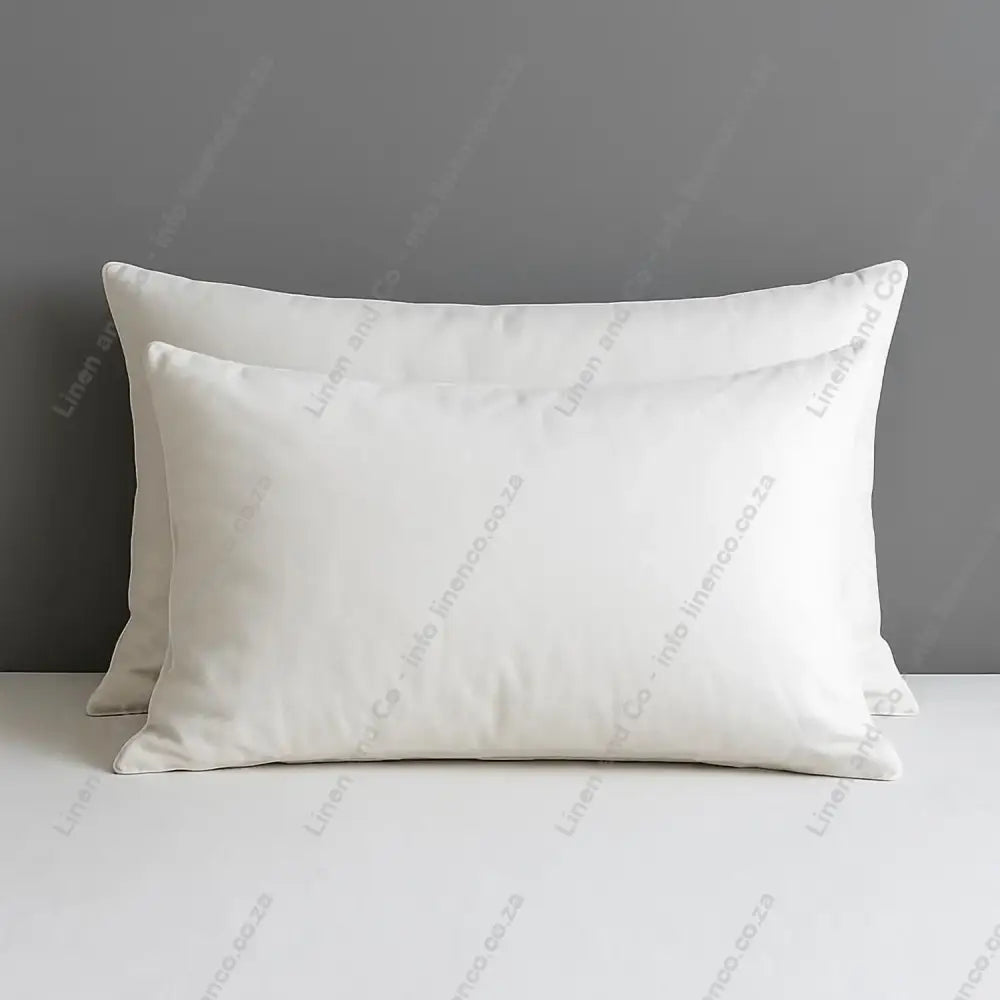 Microfibre Down Alternative Standard and King size pillow on a grey surface with a grey background