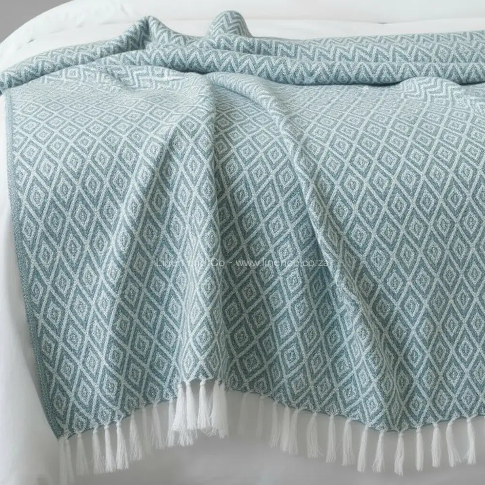 Duck Egg cotton throw, 125x150cm, soft hospitality textile for professional hotel decor by Linen and Co.