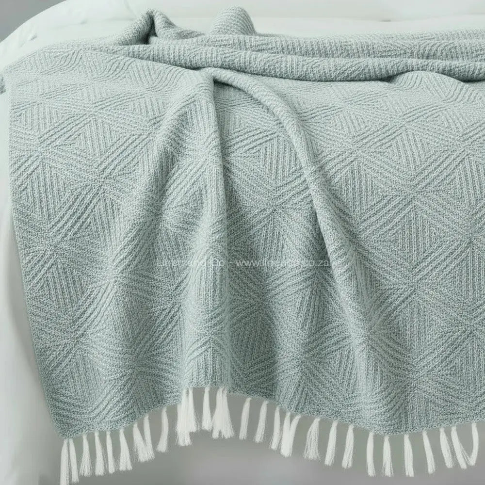 Duck egg cotton throw, 125x150cm, soft hospitality textile for professional hotel decor by Linen and Co.