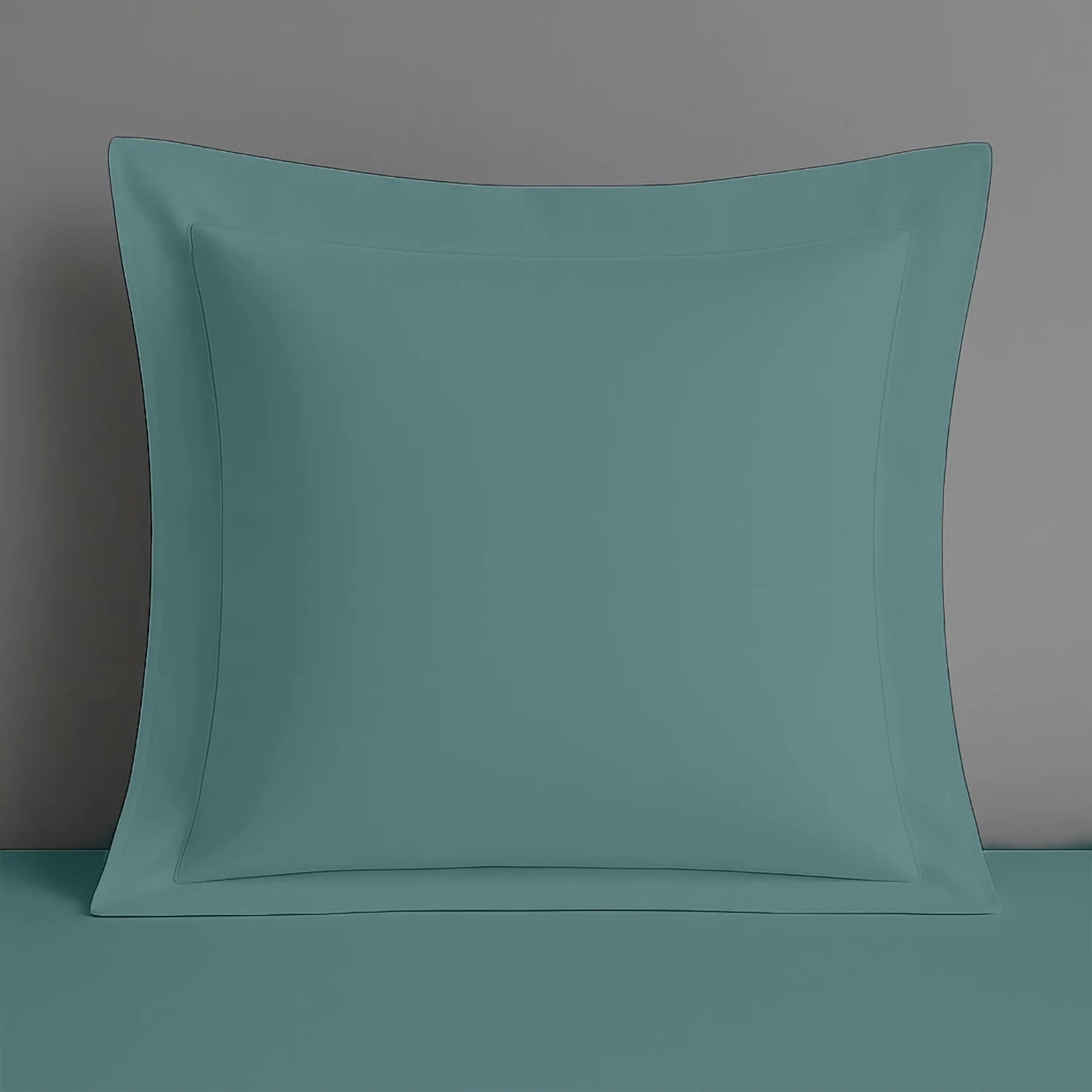 Duck Egg Oxford continental pillow case on a grey background