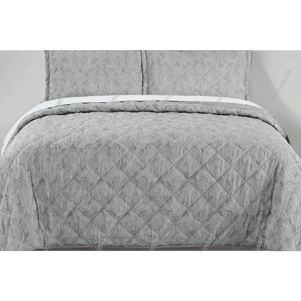 Grey Kensington Design Jacquard Quilted Bedspread with a grey background