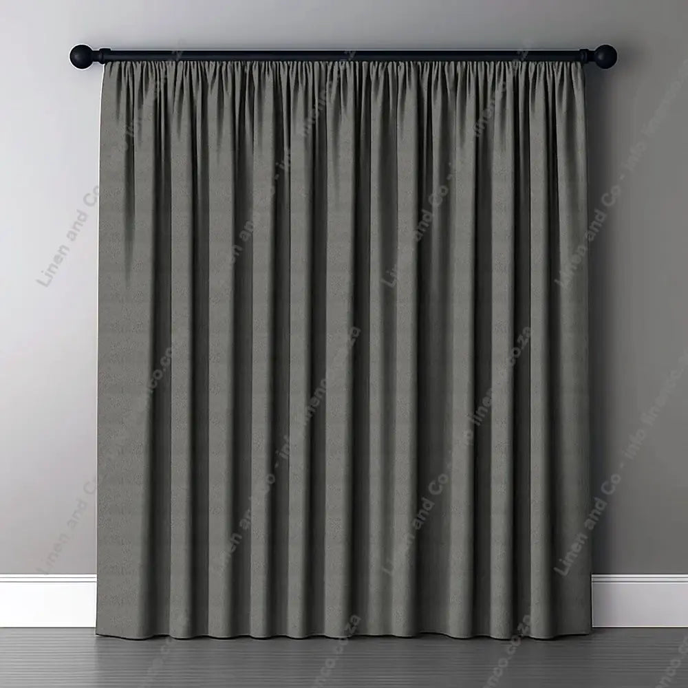 AlloyWoven Blockout Curtain with normal curtain tape curtain with a dark rod