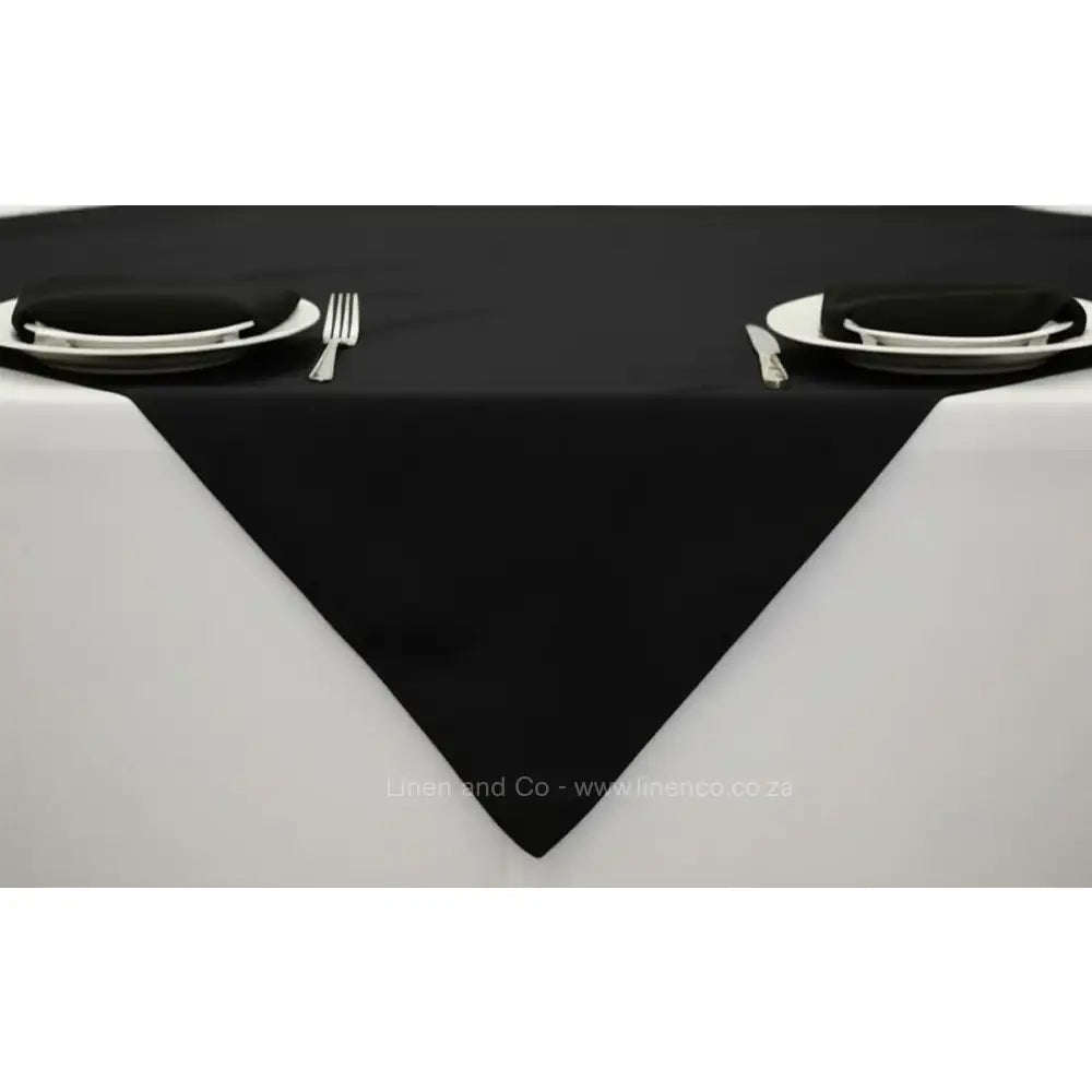 Black Table Cloth Overlay with napkins