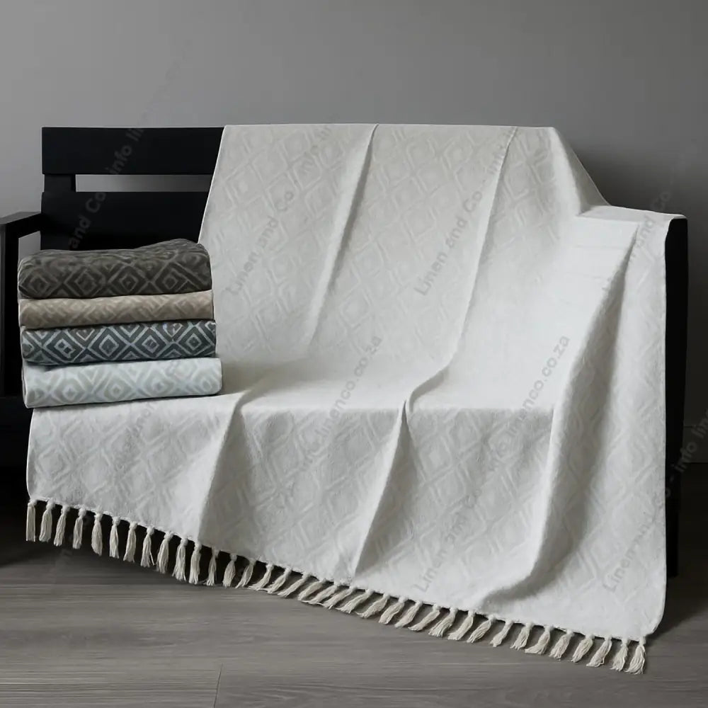Cotton Throw Bliss Design with Grey Background.