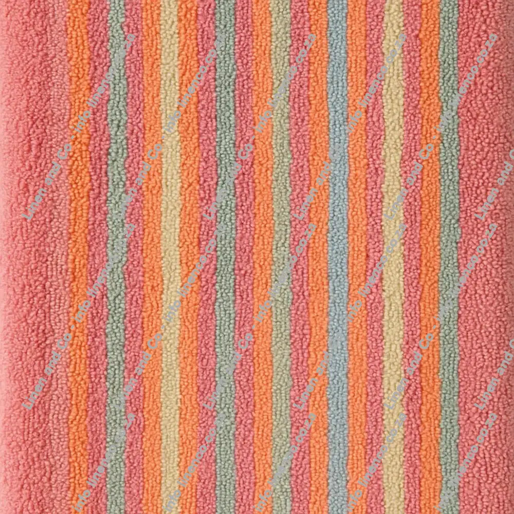 Linen and Co Blossom Pink Velour Beach Towel Striped