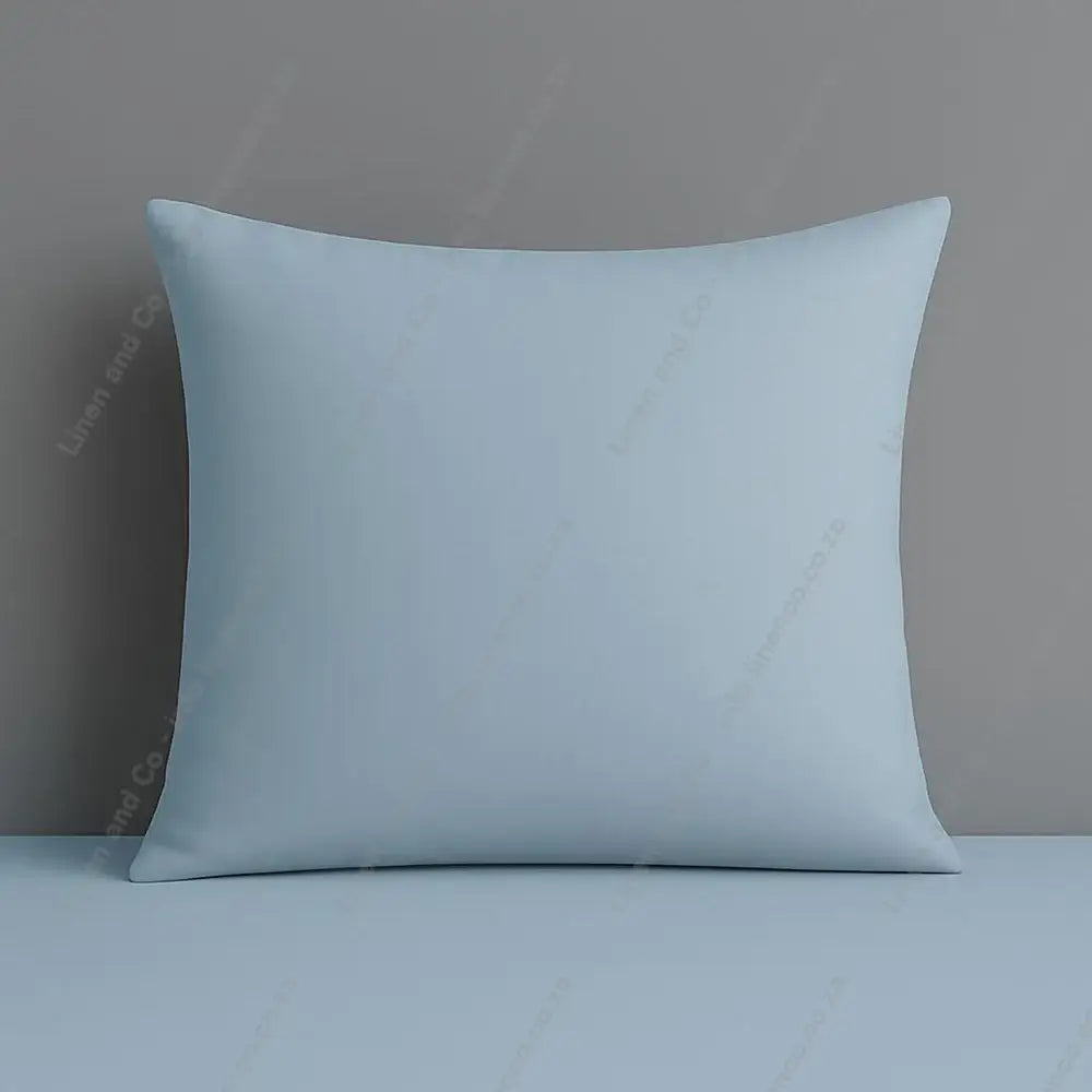 Pillow case duck egg plain continental on a grey background