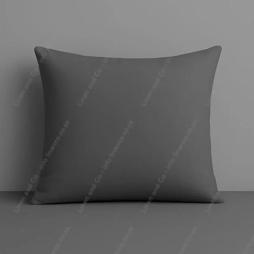 Pillow case grey plain continental on a grey background
