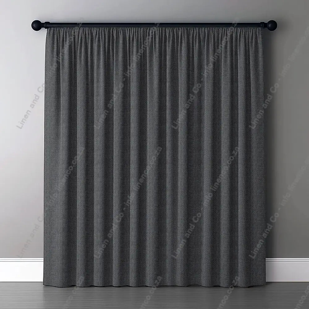 Dove Curtain with normal curtain tape curtain with a dark rod