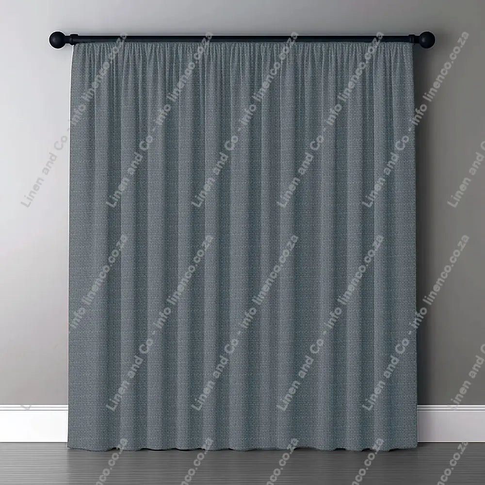 Duck Egg Curtain with normal curtain tape curtain with a dark rod