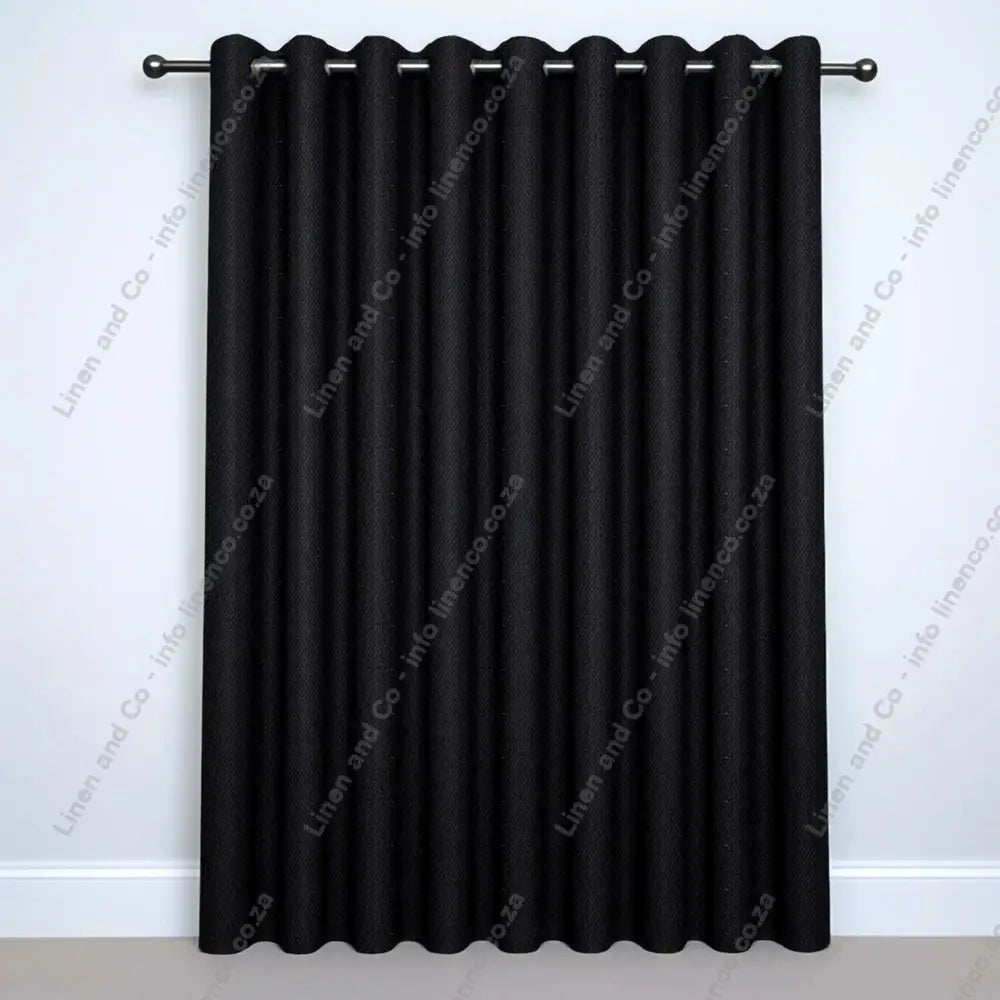 Granite Eyelet curtain on a silver curtain rod