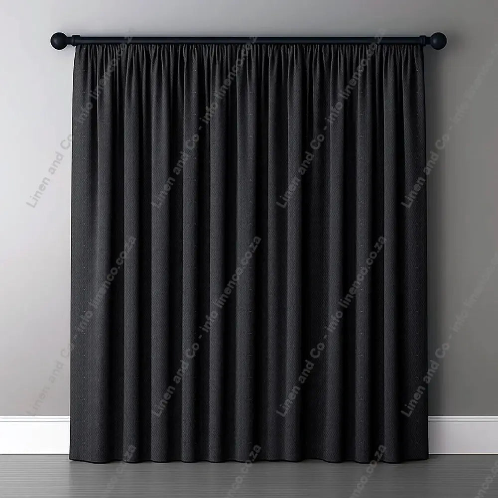Granite Curtain with normal curtain tape curtain with a dark rod