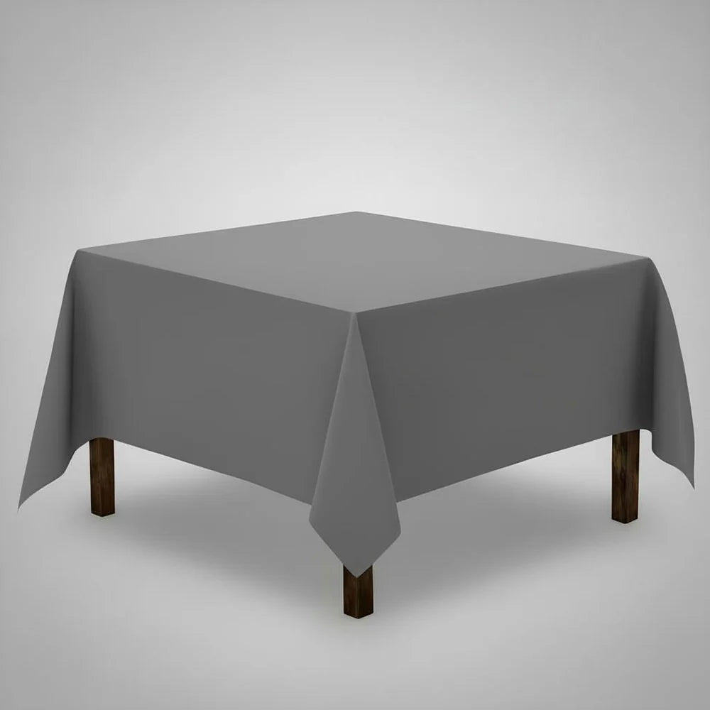Grey table Cloth on a square table with a light background
