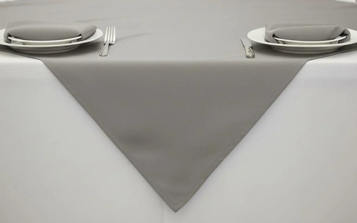 Grey Table Cloth Overlay with napkins