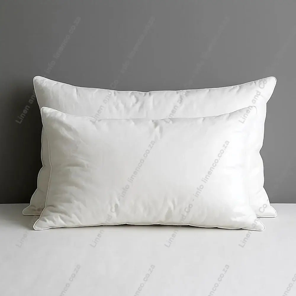 Two Goose Down pillow on a grey background
