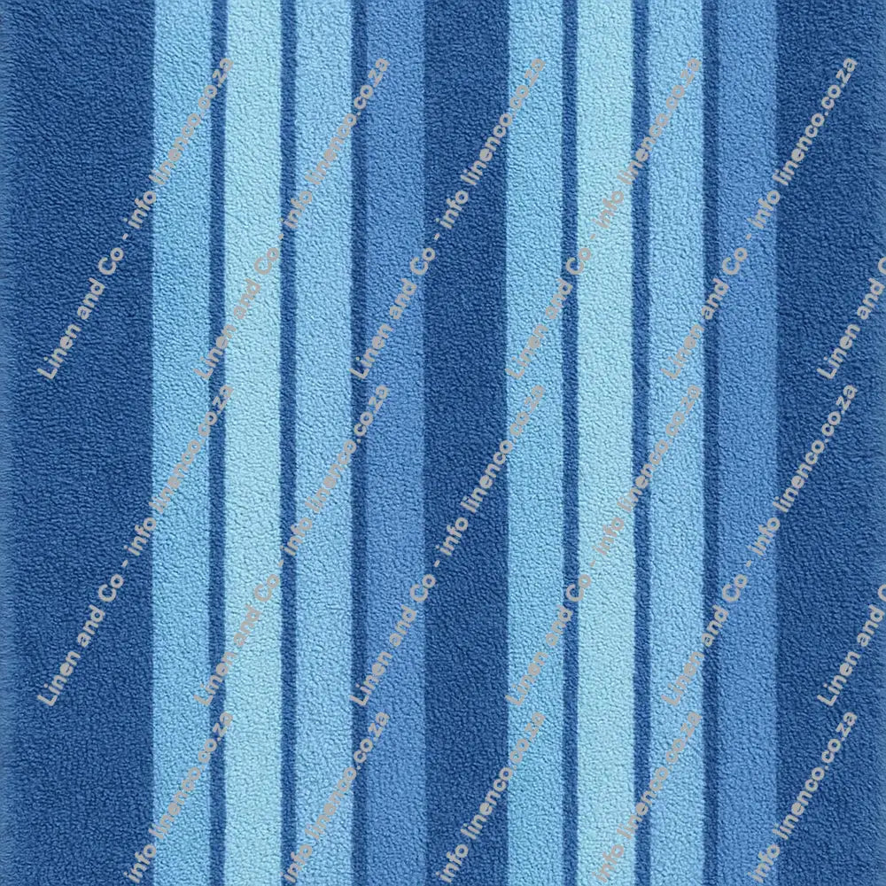 Linen and Co Limosgas Blue Velour Beach Towel Striped