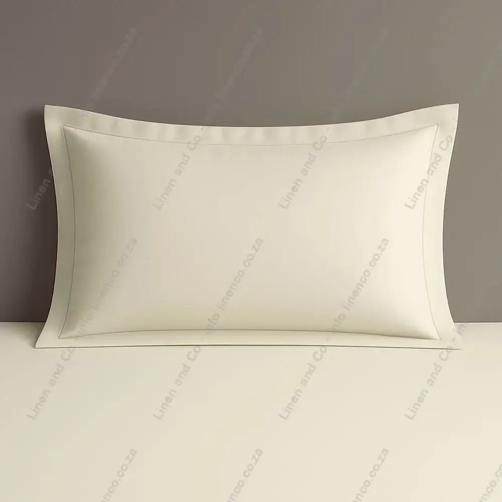 Cream Oxford Pillow Case  on a Grey background