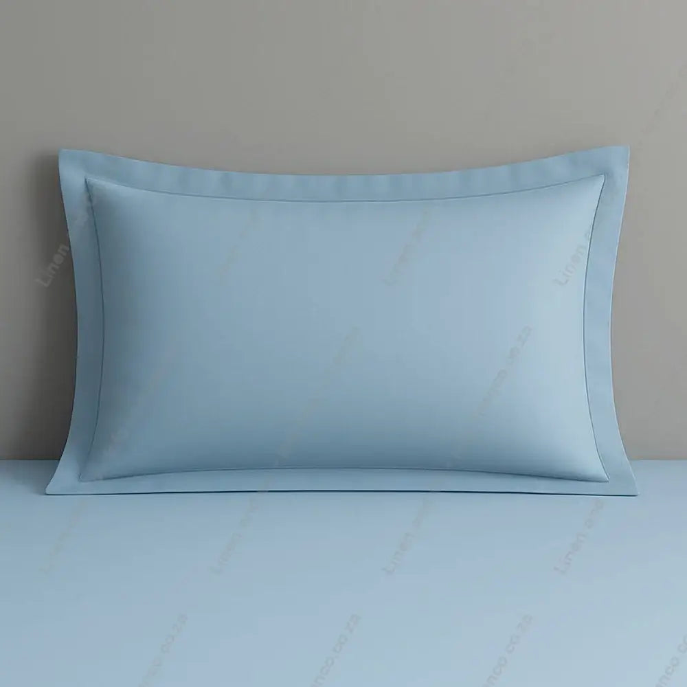 Duck Egg Oxford Pillow Case  on a Grey background