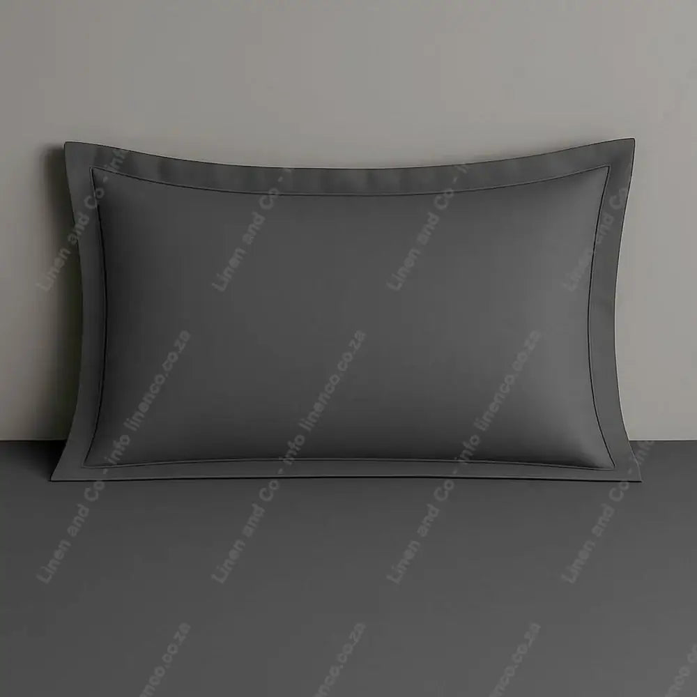 Grey Oxford Pillow Case  on a Grey background