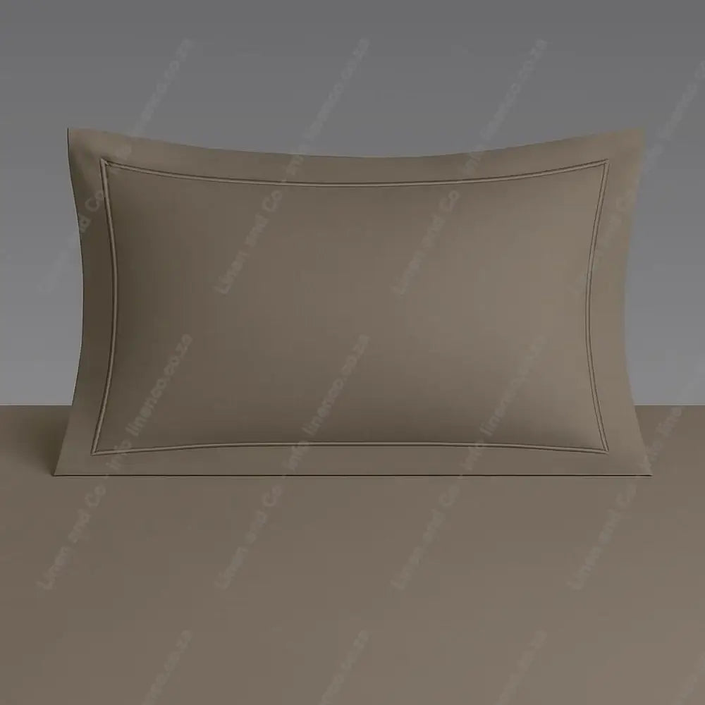 Stone Pillow Case Oxford one Row Satin Stitch on a grey background.