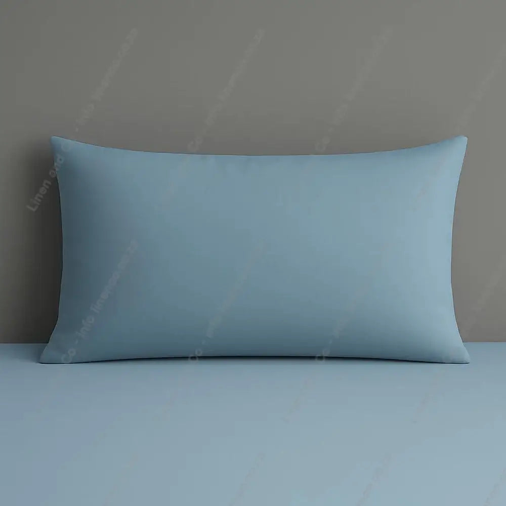 Pillow Case duck egg Plain on a Grey Background