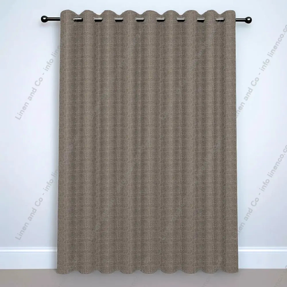 Platinum Eyelet curtain on a silver curtain rod