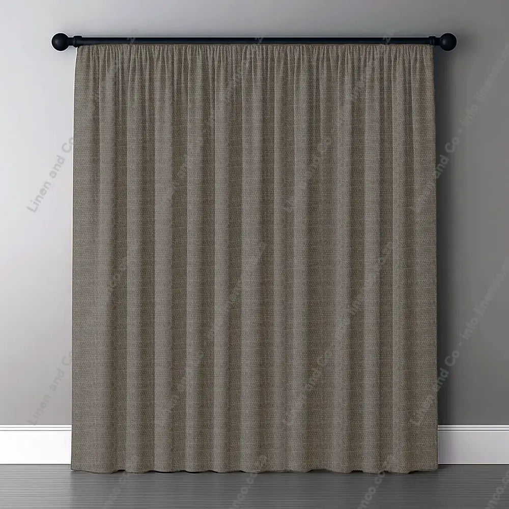 Platinum Curtain with normal curtain tape curtain with a dark rod