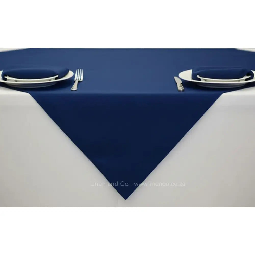 Navy Table Cloth Overlay with napkins