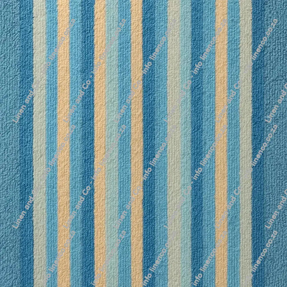Linen and Co Snorkle Blue Velour Beach Towel Striped