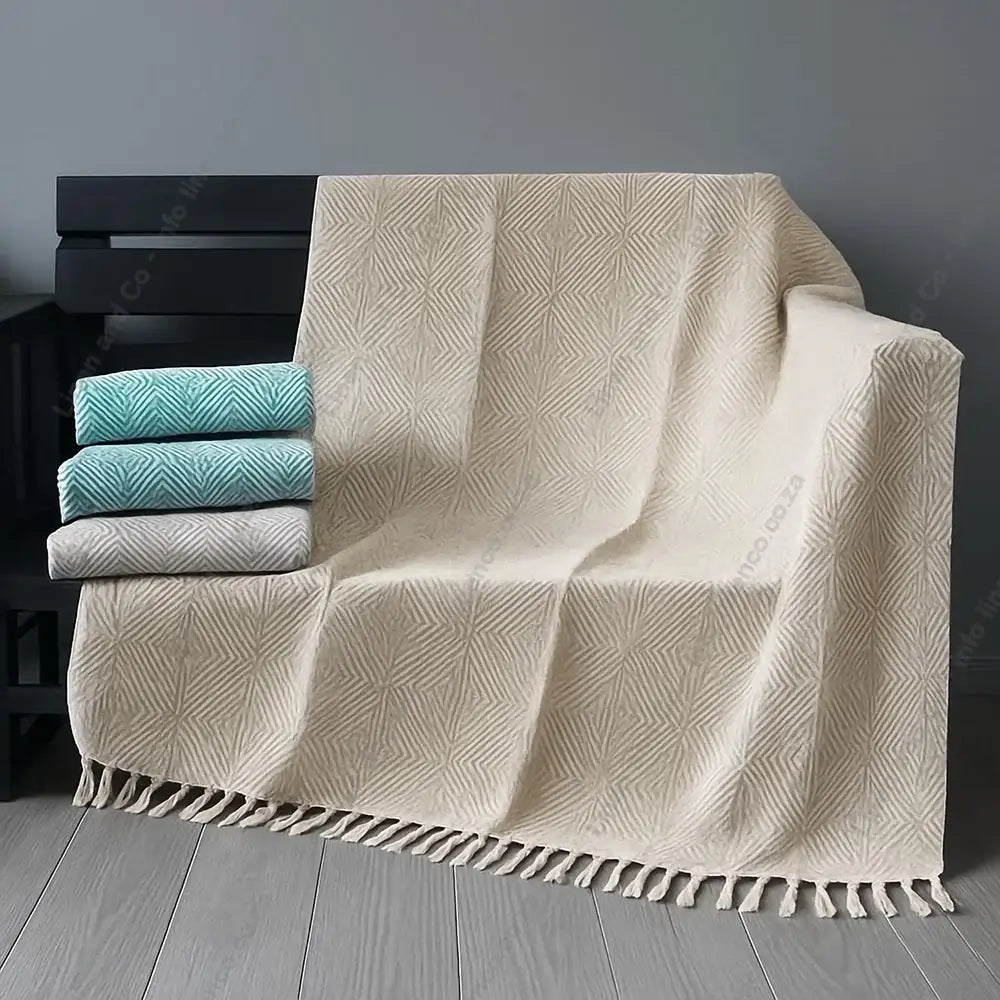 Cotton Throw Spring Design with Grey Background.