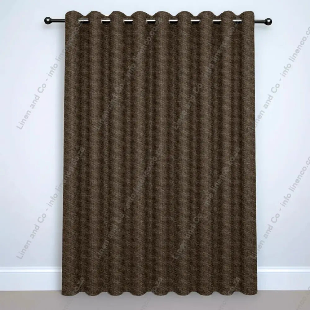 Stone Eyelet curtain on a silver curtain rod