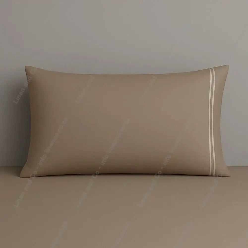 Stone Pillow Case Plain 2 Row Satin Stitch on a grey background