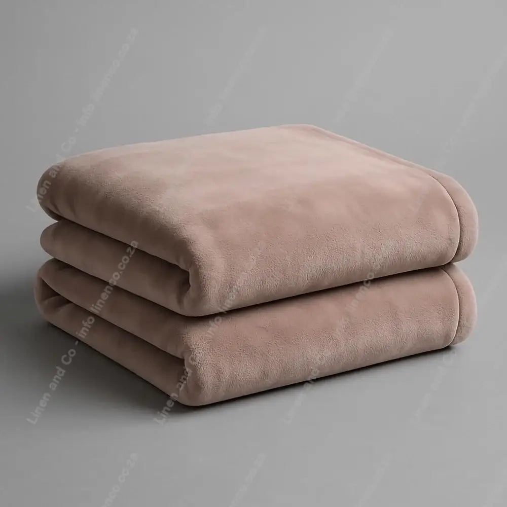 Linen and Co Truffle Luxury Plush 
Blanket on a Grey Background.