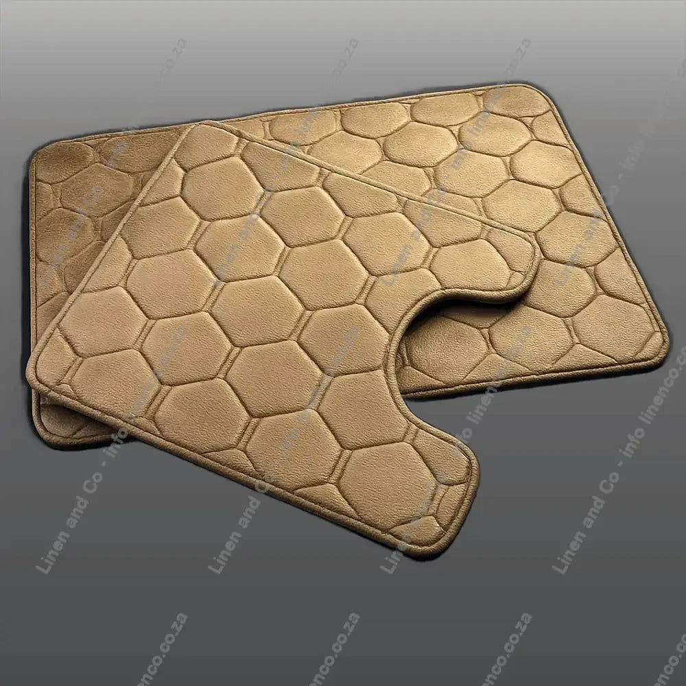 Stone Memory Foam bath mat set textured bath mat on a light grey background
