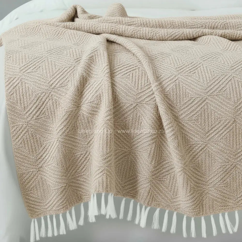Natural Colour cotton throw, 125x150cm, soft hospitality textile for professional hotel decor by Linen and Co.