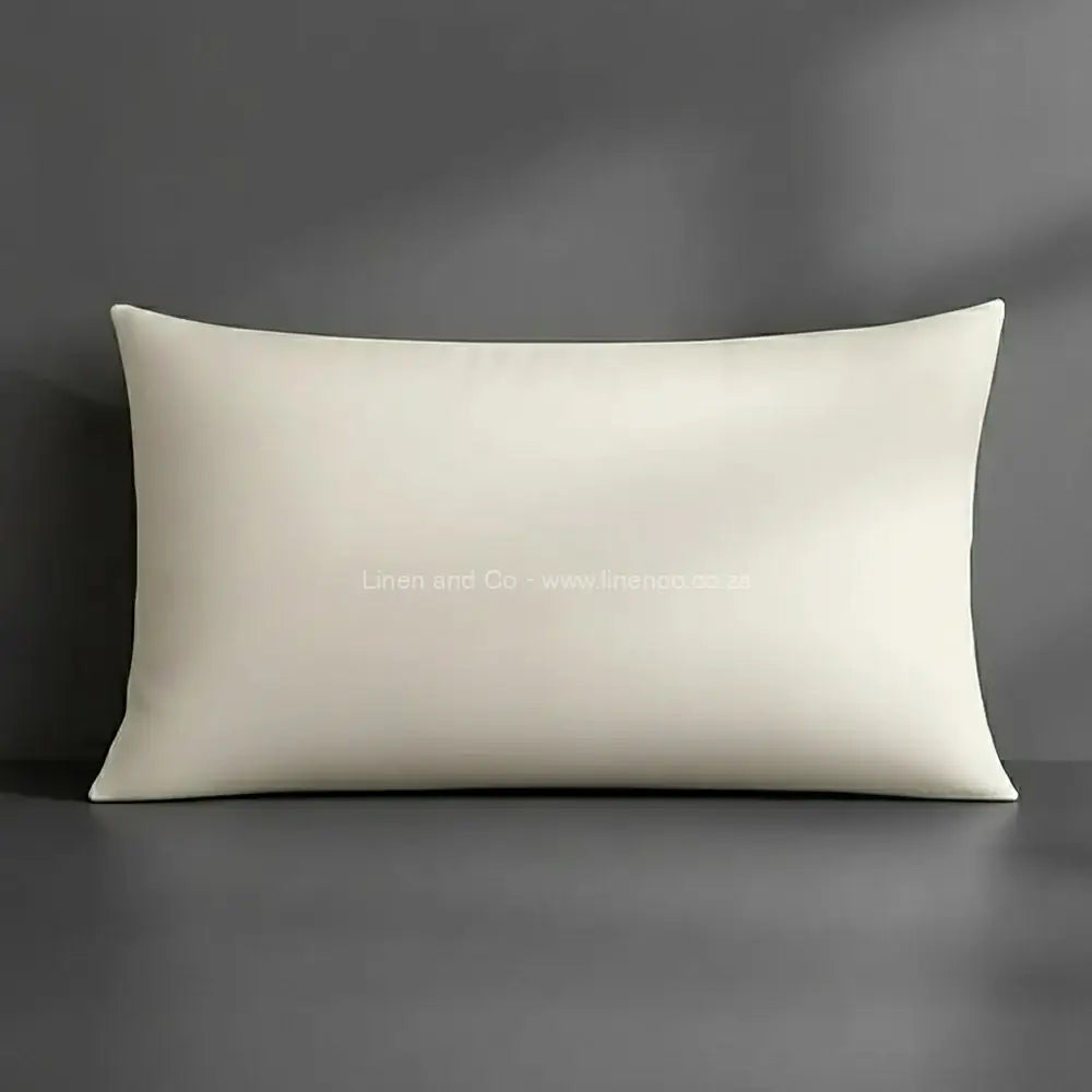 Pillow case cream with grey background luxury hotel bed linen by Linen and Co 