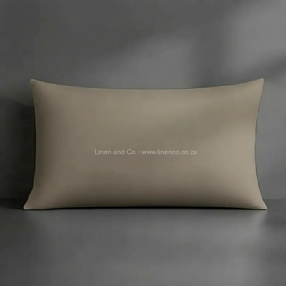 Pillow case stone with grey background luxury hotel bed linen by Linen and Co