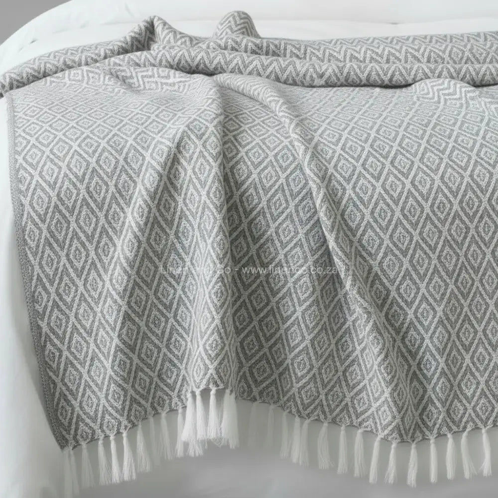 Platinum grey cotton throw, 125x150cm, soft hospitality textile for professional hotel decor by Linen and Co.
