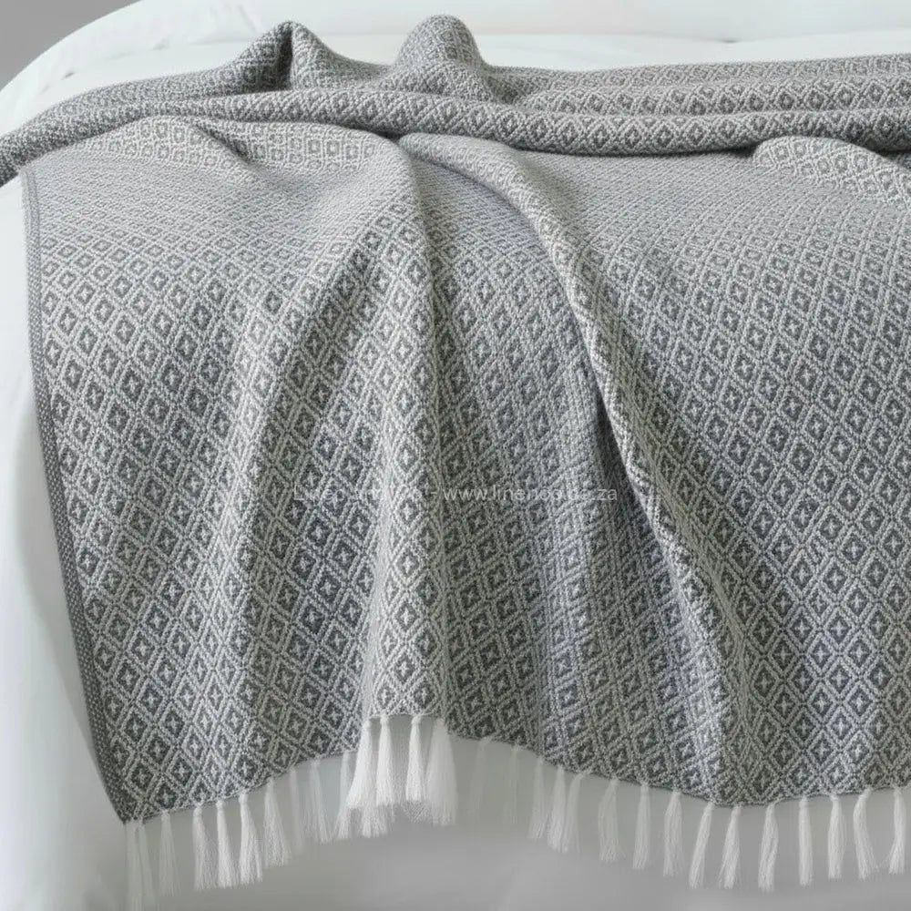 Platinum Grey cotton throw, 125x150cm, soft hospitality textile for professional hotel decor by Linen and Co.