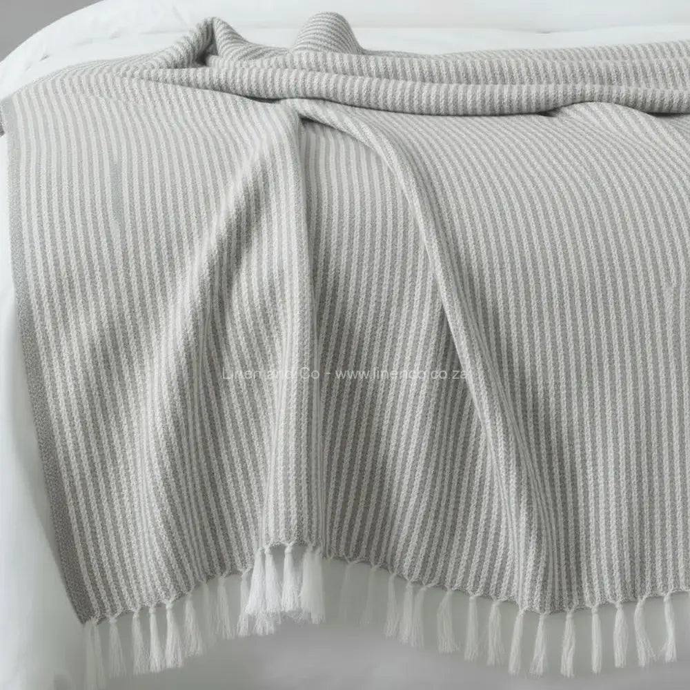 Platinum Grey cotton throw, 125x150cm, soft hospitality textile for professional hotel decor by Linen and Co.