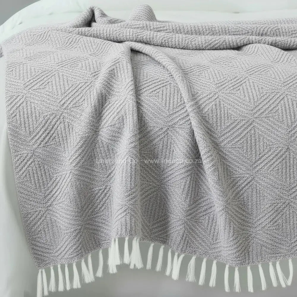Platinum Grey cotton throw, 125x150cm, soft hospitality textile for professional hotel decor by Linen and Co.