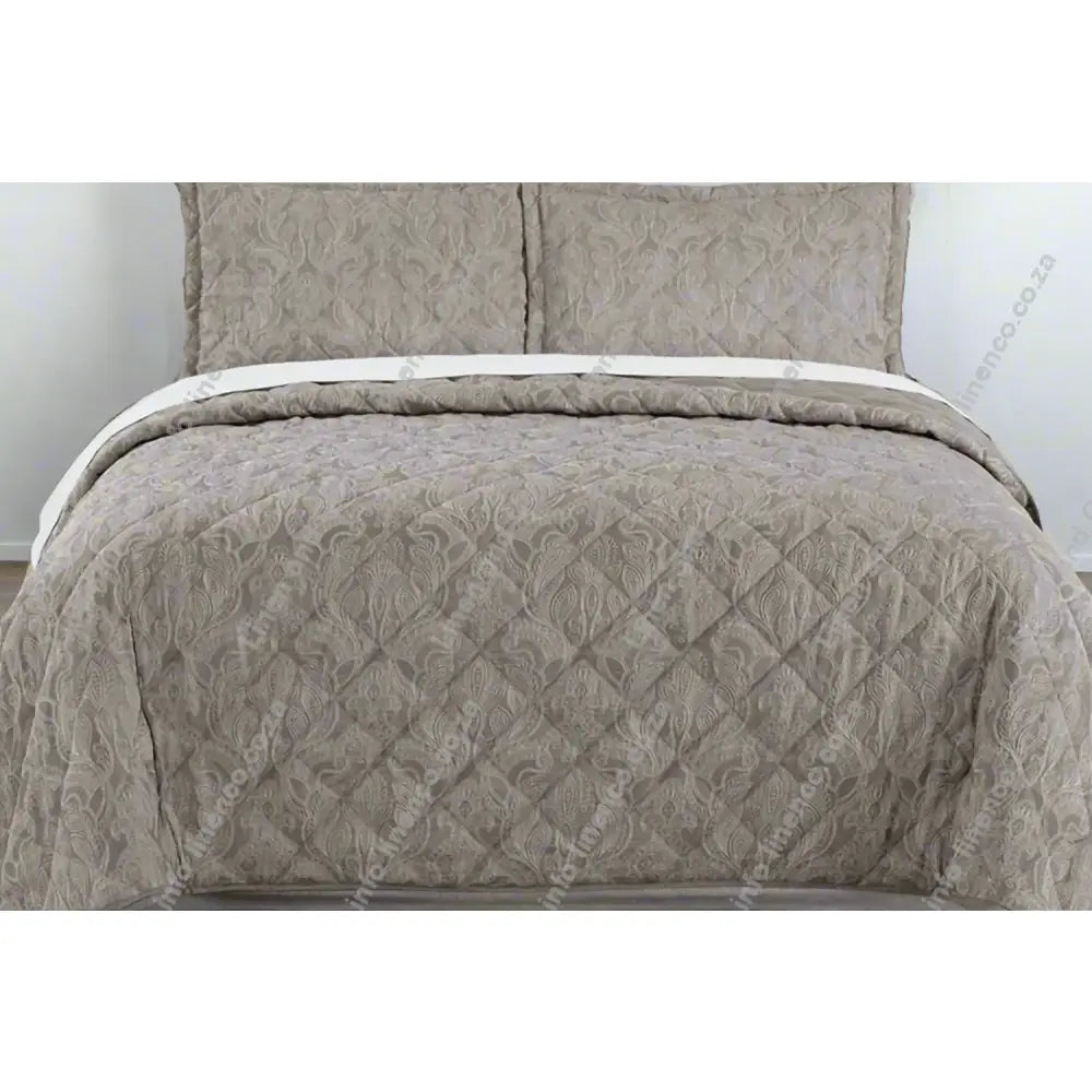 Stone Kensington Design Jacquard Quilted Bedspread with a grey background