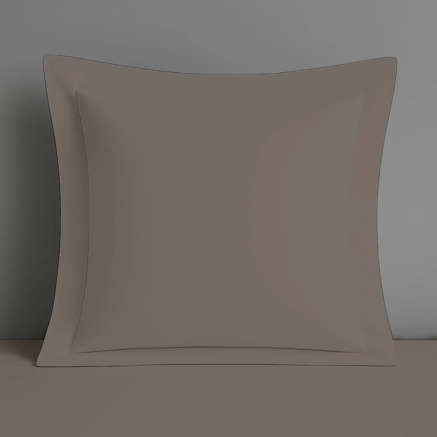 Stone Oxford continental pillow case on a grey background