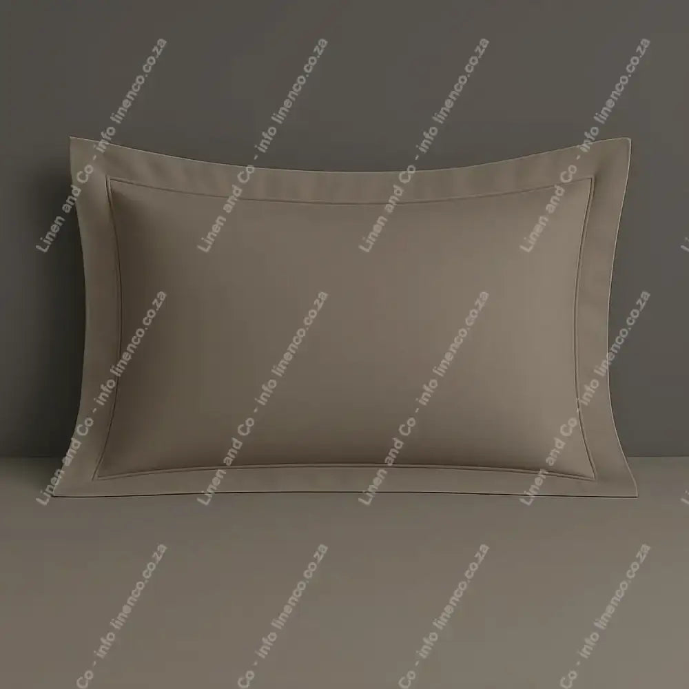 Stone Oxford pillow case on a grey background