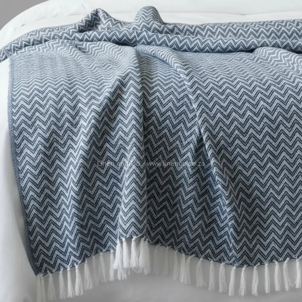 Teal  cotton throw, 125x150cm, soft hospitality textile for professional hotel decor by Linen and Co.