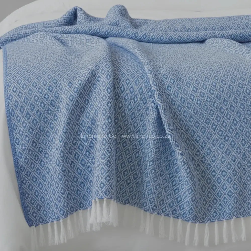 Teal cotton throw, 125x150cm, soft hospitality textile for professional hotel decor by Linen and Co.