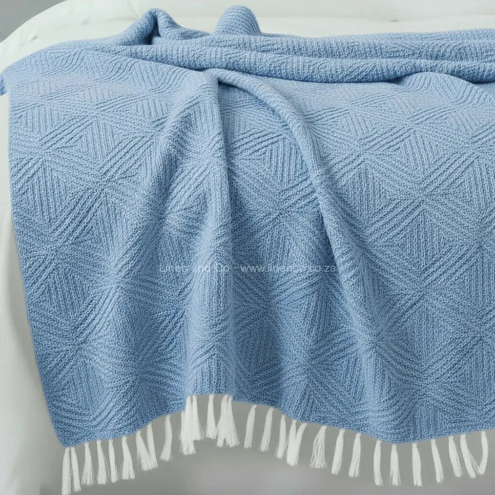 Teal cotton throw, 125x150cm, soft hospitality textile for professional hotel decor by Linen and Co.