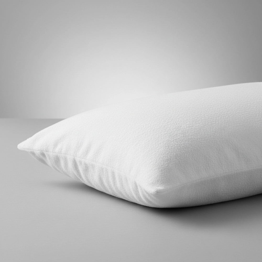 White terry towelling pillow protector - waterproof wetsafe hospitality bedding by Linen & Co
