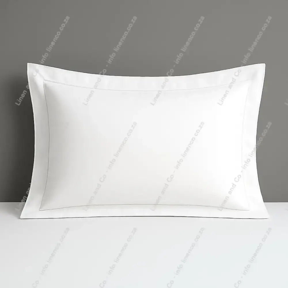 White Oxford pillow case on a grey background