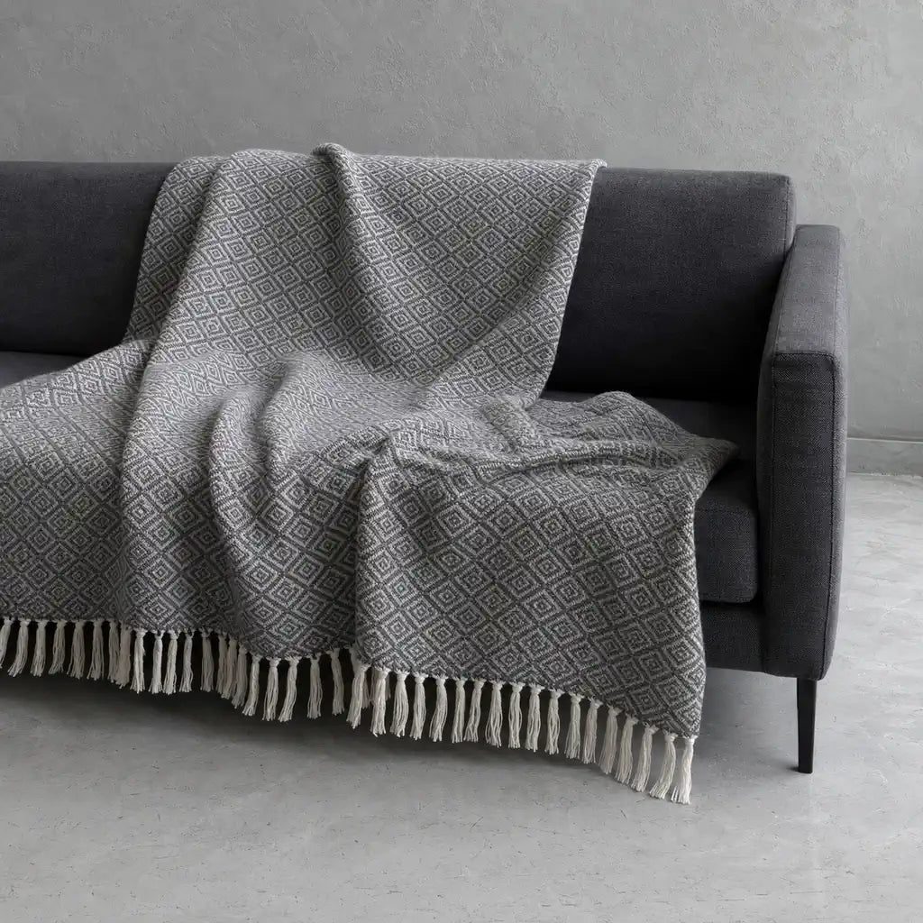 Alicia Cotton Throw in Grey #Colour_Grey
