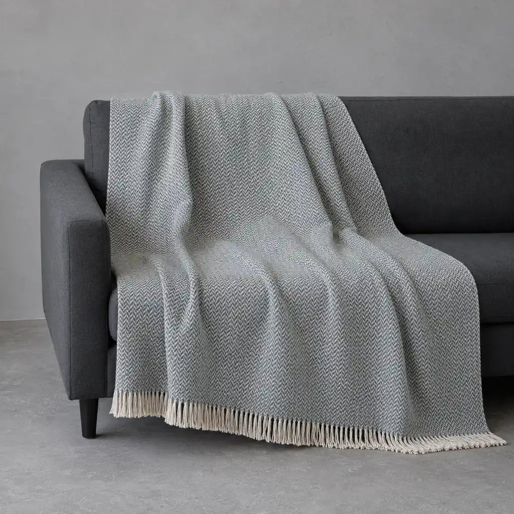 Aura Cotton Throw in Duck Egg #Colour_Duck_Egg
